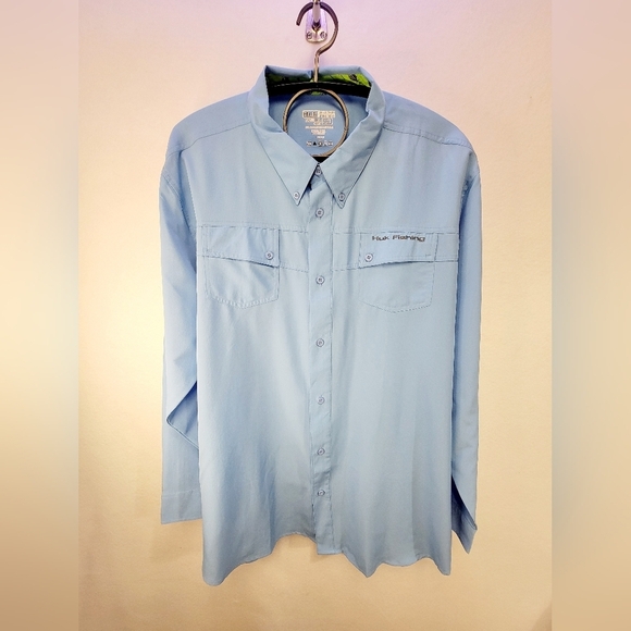 HUK Fishing Men's PFG Bahama II Long Sleeve Button Front Shirt - Picture 5 of 14